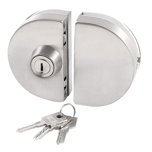 Robustline Locks & Cylinders Lockset Frame Less Glass Door Lock (round) One Side Key One Side Knob L01-L005 Stainless Steel/Glass Cabinet Furniture